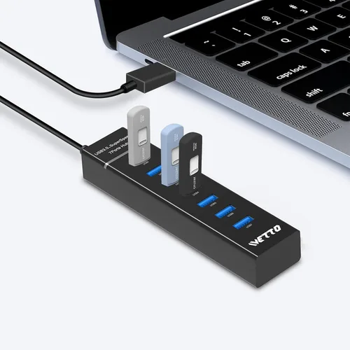 Vista 7 de Hub USB 3.0 de 7 puertos, divisor de concentrador USB de datos IVETTO con cable de 3.3 pies de largo para laptop, PC, MacBook, Mac Pro, Mac mini