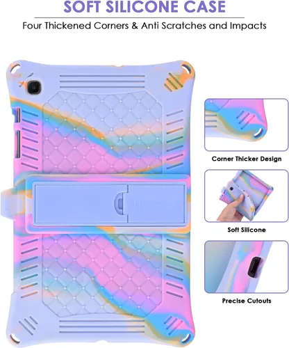 Vista 12 de DETUOSI Funda de silicona para Samsung Tab S6 Lite de 10,4 pulgadas