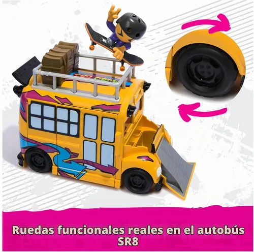 Vista 8 de TECH DECK Sk8 Crew 2-en-1 Autobús Ultra Sk8 Transformable & Almacenamiento con Diapasón y Figura, Minipatinetas Coleccionables, Juguetes para Niños