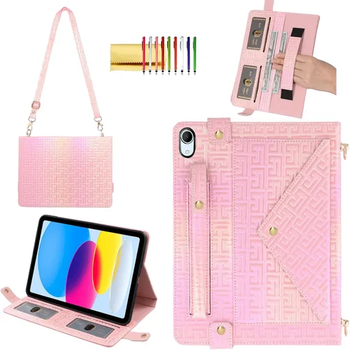 Vista 29 de Funda tipo bolso para iPad mini de 5ª/4ª/3ª/2ª/1ª generación de 7.9 pulgadas, Techcircle funda ligera tipo folio con soporte bandolera con billetera