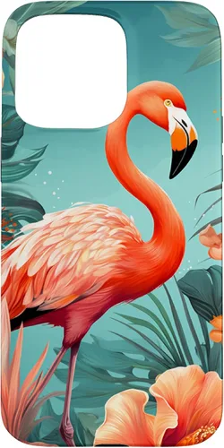 Vista 10 de Tropical Pink Flamingo Teal Orange Wildflower Palm Leaves Case for iPhone 17