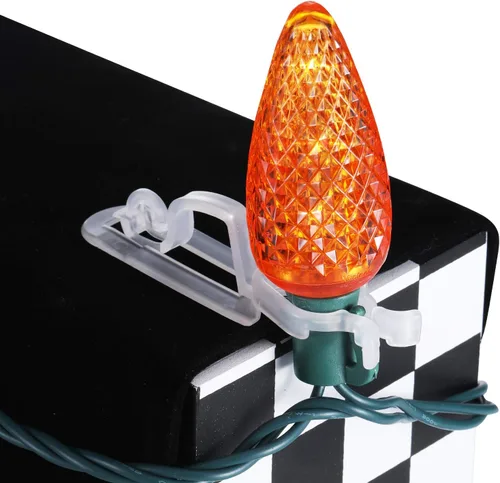 Vista 3 de 40 clips de canalón de luz de Navidad, clip de plástico C7 C9 para decoraciones de fiesta de Navidad (transparente)