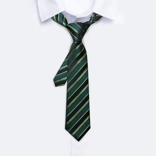 Vista 176 de Barry.Wang Corbata de niño regular seda tejida rayas sólido lazo bolsillo cuadrado