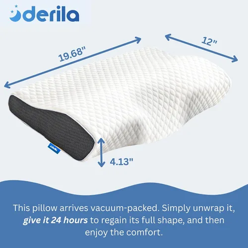 Vista 2 de Derila Almohada cervical de espuma viscoelástica y almohada refrescante