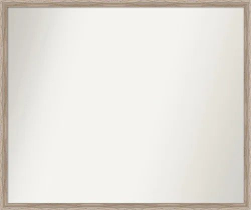 Vista 110 de Amanti Art Espejo de baño blanco para sobre el fregadero, 24 x 27 pulgadas, espejo de tocador rectangular con cuña de madera dura, marco de madera