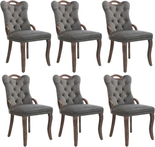 Vista 16 de Juego de 2 sillas de comedor de terciopelo beige, modernas sillas de cocina tapizadas