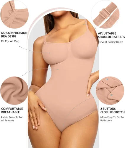 Vista 3 de FeelinGirl Shapewear Bodysuit Sculpting Tummy Control Body Shaper for Women Seamless Plus Size Butt Lifting Shaper