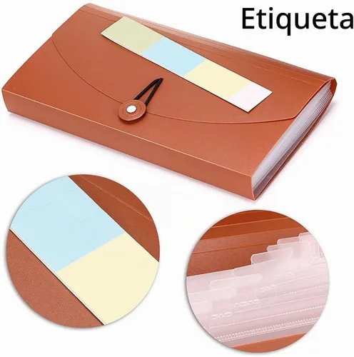 Vista 2 de BTSKY Carpeta de Archivos Expansible - 13 Bolsillos Carpeta de Archivo Acordeón Pequeña Carpeta Expandible Soporte para Tarjetas y Boletos Carpeta