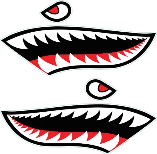 Vista 11 de 2 calcomanías de kayak con dientes de tiburón, impermeables, divertidos, accesorios gráficos para kayak, canoa, pesca, barco, automóvil, camión