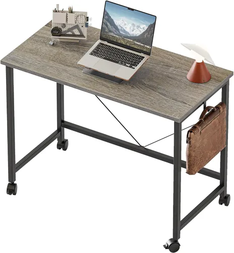 Vista 63 de Mericonia Escritorio de computador, escritorio de juegos para espacios pequeños, mesa moderna de estilo simple para oficina en casa, mesa de estudio