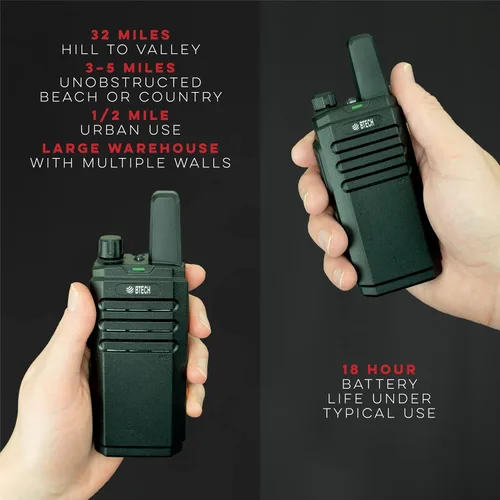 Vista 6 de BTECH FRS-B1 Paquete de 2 FRS Business, Walkie Talkies para adultos, NOAA, radio bidireccional de alto rendimiento. Kit completo con kit