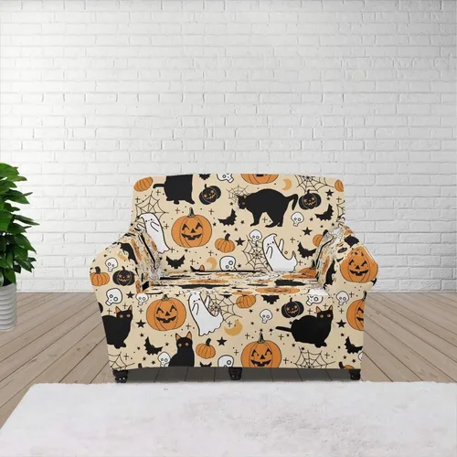 Vista 47 de Horeset Fundas elásticas para sofá con diseño de flores otoñales, lavables para sofá de 2 cojines, funda protectora para mascotas y perros