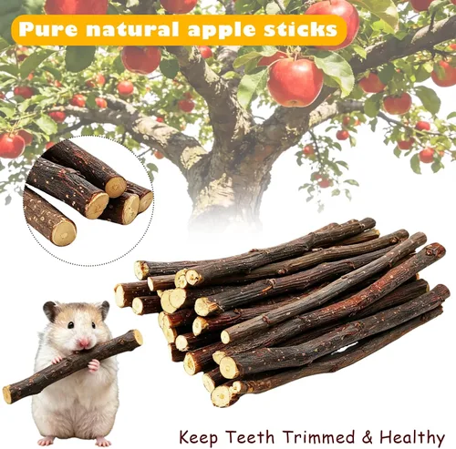 Vista 3 de 13 Pieces Chew Toys Timothy Hay Apple Stick for Rabbit Hamster