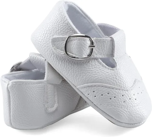 Vista 5 de ESTAMICO Zapatos de cuna antideslizantes para bebés y niños pequeños