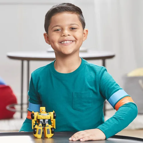 Vista 4 de Transformers Playskool Heroes Rescue Bots Academy Classic Team Bumblebee, figura de acción de robot de juguete convertible, a partir de 3 años