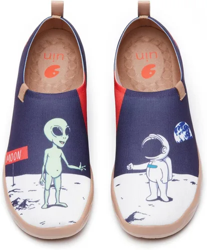 Vista 53 de UIN Zapatos de viaje para caminar para hombre, sin cordones, de lona, informales, ligeros, cómodos y modernos, diseño de perritos felices Ahhhhh
