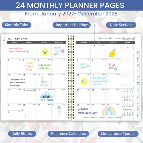 Vista 4 de 2027-2028 Monthly Planner – 2-Year Planner 2027-2028, Jan. 2027 – Dec. 2028
