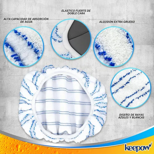 Vista 2 de KEEPOW Almohadillas reutilizables para trapeador compatibles con mopa de microfibra O Cedar Hardwood Floor'N More, cabezales de repuesto para uso