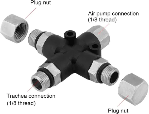 Vista 3 de Compresor de aerógrafo a adaptador de manguera de aerógrafo conector