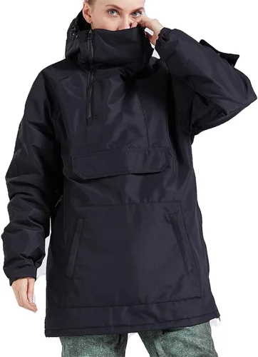 Vista 18 de Chaqueta anorak de esquí para mujer, impermeable, resistente al viento, cálido, para snowboard, abrigo de invierno con capucha