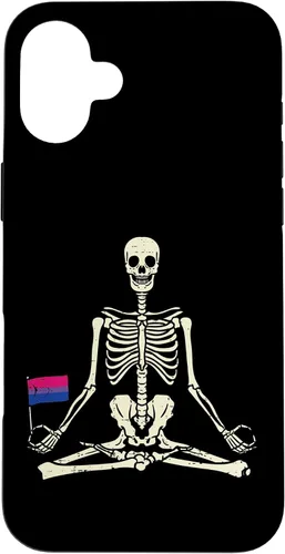 Vista 22 de Funda de regalo para iPhone 13 Pro Skeleton Yoga Namaste Bisexual Pride Flag Yogi LGBTQ Bi