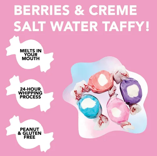 Vista 2 de Berry and Cream Surtido de sabores de agua salada de Taffy Town 2 libras