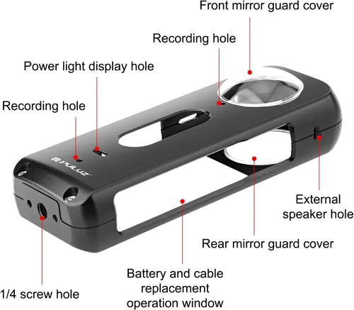 Vista 3 de PULUZ Funda protectora de metal + protectores de lente para Insta360 X3, carcasa antiarañazos y protector de lente impermeable de alta transmisión
