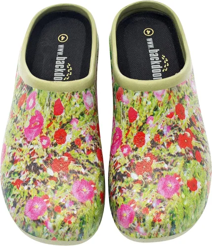 Vista 3 de Backdoorshoes Zuecos de jardín impermeables prémium para mujer con soporte para el arco