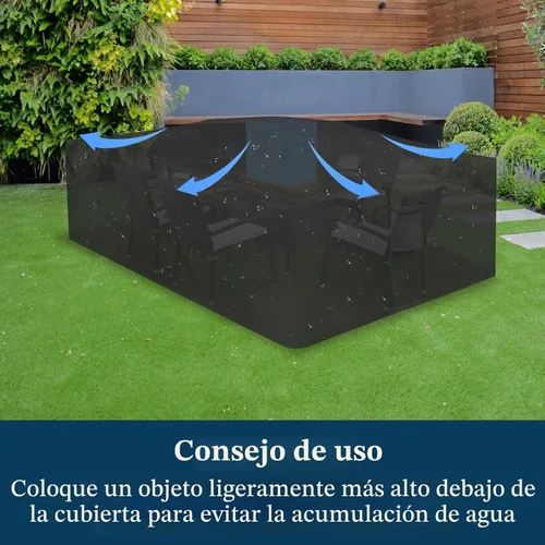Vista 7 de Easy-Going Funda rectangular para muebles de patio, impermeable, para mesa de comedor y silla, anti-UV, juego de fundas de sofá seccional exterior