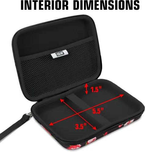 Vista 2 de USA GEAR Funda de viaje pequeña para estimuladores musculares de unidad TENS compatible con Belifu, HiDow, AUVON 2 unidades de salida