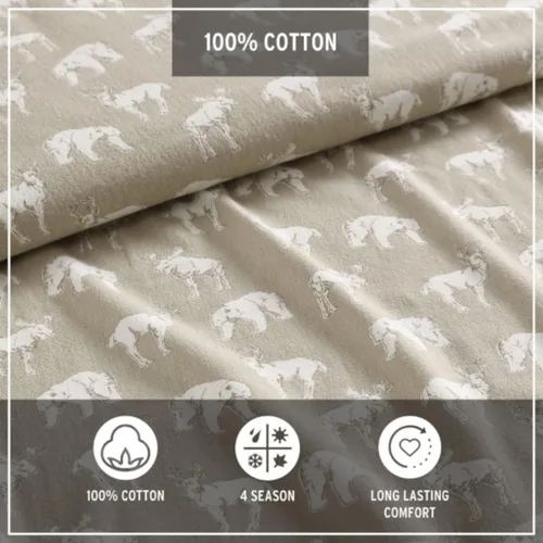 Vista 7 de Eddie Bauer Flannel Collection - Juego de sábanas de algodón, preencogido y cepillado para mayor suavidad, comodidad y sensación de calidez