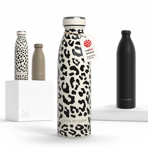 Vista 80 de LARS NYSØM Botella de agua aislada de acero inoxidable de 12 onzas, 17 onzas, 25 onzas, 34 onzas, 51 onzas, frasco térmico aislado para bebidas