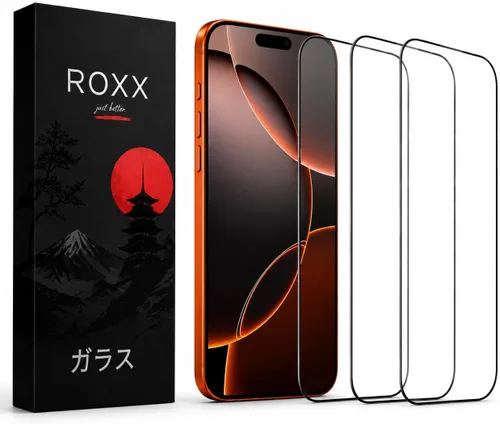 Vista 9 de ROXX NEO - Protector de pantalla japonés 9H 3D (paquete de 3) Cobertura de pantalla completa Para iPhone 16 Plus Más duro Más claro