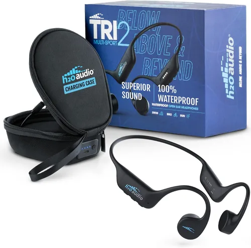 Vista 10 de H2O Audio TRI 2 Multisport - Auriculares impermeables de conducción ósea de oído abierto, Bluetooth 5.3 para correr y ciclismo, modo MP3