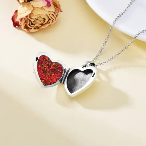Vista 3 de SOULMEET Collar con medallón de plata de ley que sostiene fotos para mantener a alguien cerca de ti, medallón personalizado, joyería personalizada