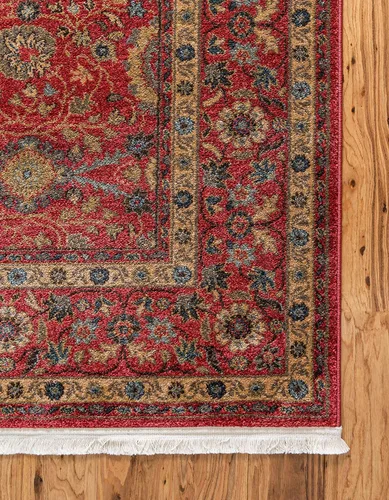 Vista 8 de Unique Loom Edinburgh Collection - Alfombra Monroe (7 x 10 pies, Rectángulo, Rojo/Beige)