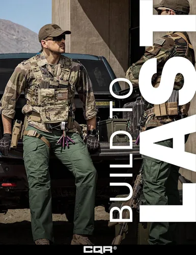 Vista 4 de CQR - Pantalones tácticos tipo cargo para hombre, tejido ripstop, resistentes al agua, ligeros, para uso diario, trabajo, senderismo o exteriores