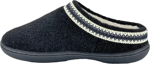 Vista 5 de Clarks Pantuflas tipo zueco de fieltro de lana para mujer JMH1319T - Cálidas y acogedoras con forro de piel sintética - Pantuflas de casa