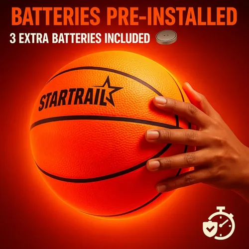 Vista 3 de TOMLEON Light Up Basketball Glow in The Dark Basketball LED Basketball Size 7 Glowing Basketball Ball Lighted Basketball Coolest Things