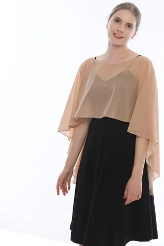 Vista 3 de LMVERNA Chal para mujer, capas formales de gasa, ligeras, transparentes, para cubrir el vestido