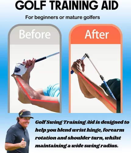 Vista 3 de Entrenador de swing de golf – Ayuda de entrenamiento de golf para mejorar la bisagra, rotación del antebrazo, giro de hombro y agarre. Entrenador