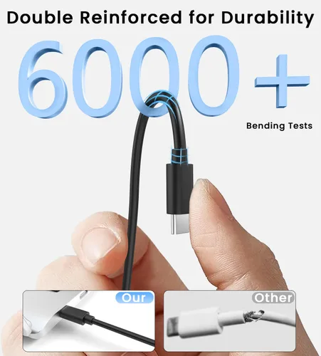 Vista 6 de Paquete de 2 cables de carga USB C compatibles con Samsung Galaxy Watch 8/8 Classic 7/6/6 Classic/5 Pro/5/4/3/FE/Ultra 2025/2024/Active 1/2 Cargador