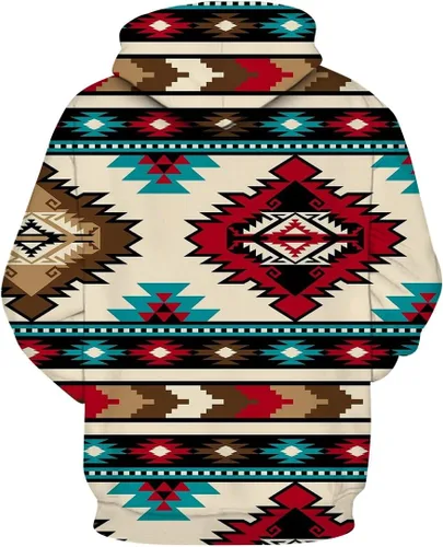 Vista 2 de Hisayhe Men Women Fashion Long Sleeve Hoodie Aztec 3D Print Pullover Sweatshirts