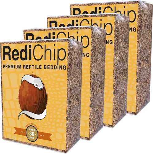 Vista 6 de RediChip - Ropa de cama de reptiles, sustrato de chips de coco mediano suelto, 6 cuartos de galón, mantillo de cáscara de coco para hábitat
