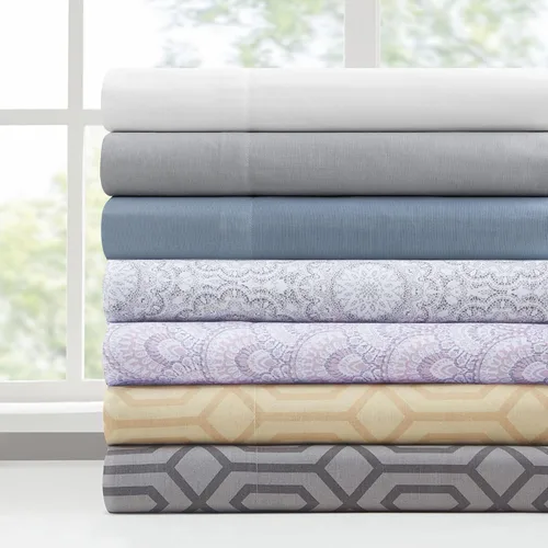 Vista 75 de Comfort Spaces Sábanas 100% Algodón Twin XL, Transpirables, Naturalmente Frescas, Sábanas de Algodón Suave con Bolsillo Elástico de 14 Pulgadas que