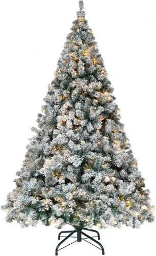 Vista 11 de Árbol de Navidad de 5 pies con luz, árbol de Navidad artificial de nieve
