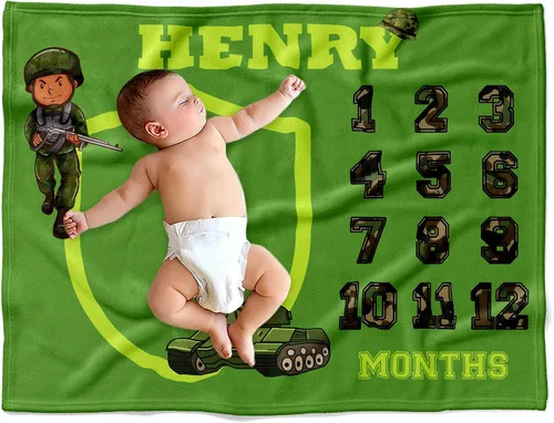 Vista 27 de Manta de bebé del ejército personalizada, colcha militar de camuflaje para bebé, ropa de cama temática de equipo táctico de felpa suave, recuerdo