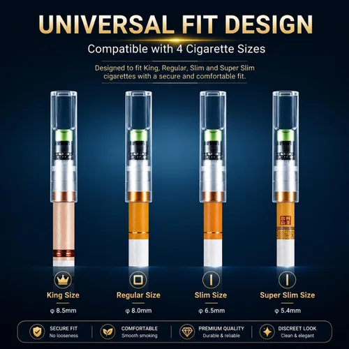 Vista 4 de ZOBO Filtros de cigarrillos desechables, 10 capas microporosas multifiltrantes para reducir las manchas de alquitrán y humo (100 por paquete) diseño