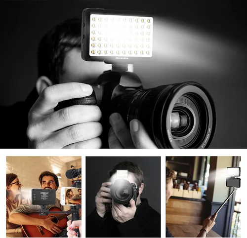 Vista 9 de Commlite CM-L50 - Luz LED de video para cámara, 50 LED 5700-6000 K, regulable, mini panel de luz para smartphones y cámaras, apto para Canon, Sony