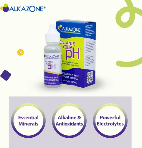 Vista 4 de Alkazone Equilibra tu pH, gotas minerales alcalinas antioxidantes, paquete individual de 1.25 onzas, portátil, produce 10 galones de agua alcalina